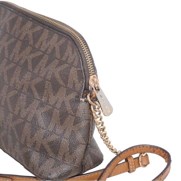 Michael Kors Brown Monogram Logo Dome Bag - Picture 8 of 9